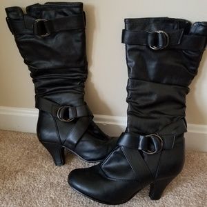 Black knee high boots